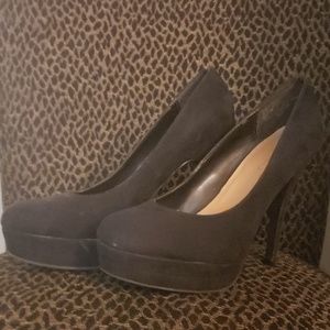 LC Black Suede Heels